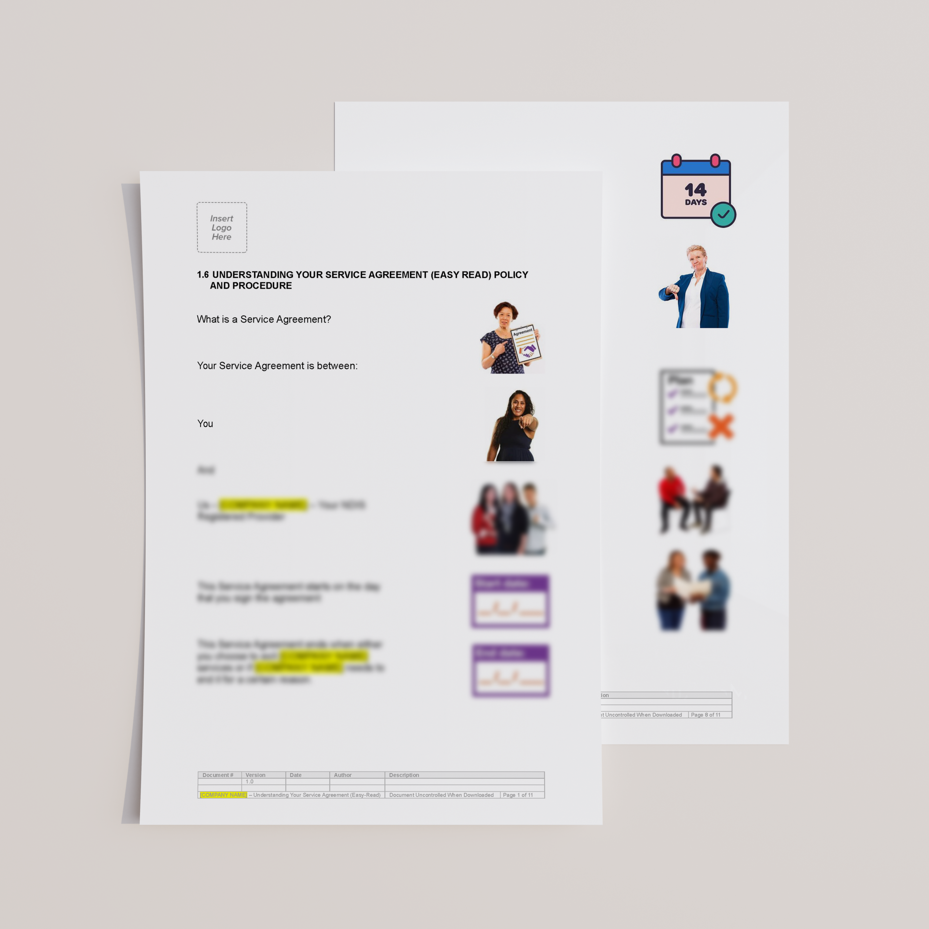 NDIS Service Agreement (with Easy-Read Version)