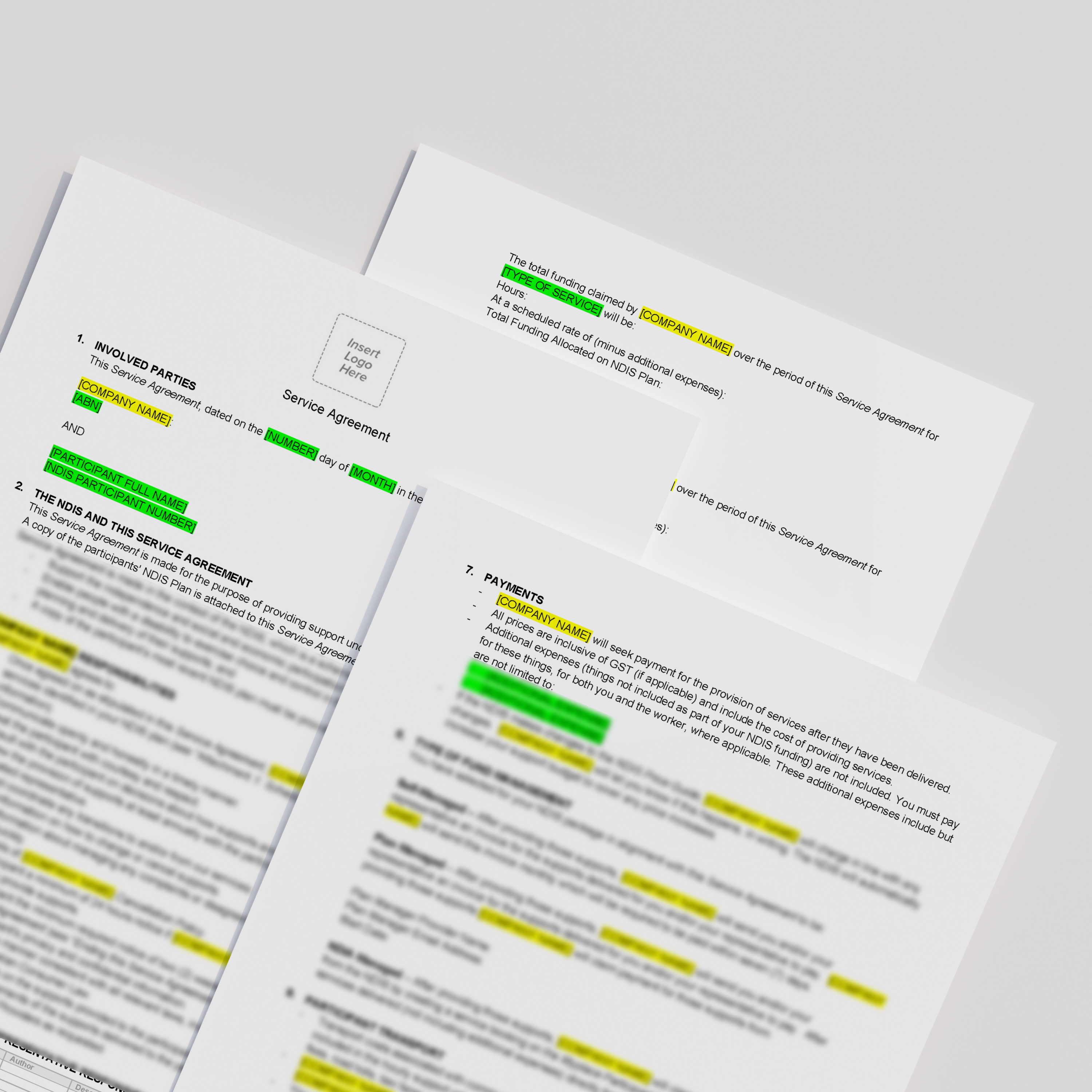 NDIS Service Agreement (with Easy-Read Version)